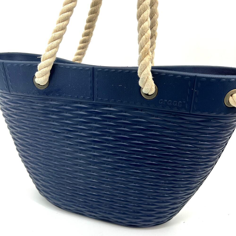 CROCS Nautical Tote Bag Beach Rubber Double Rope Handle Easy Care Large